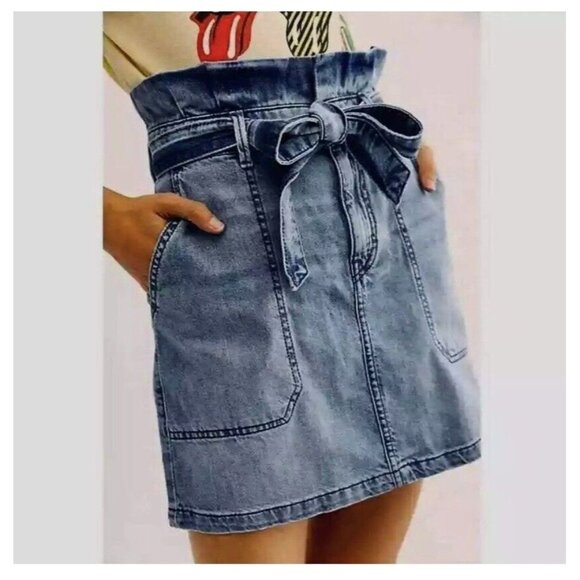 Free People Dresses & Skirts - Free People Blue Denim Mini Skirt